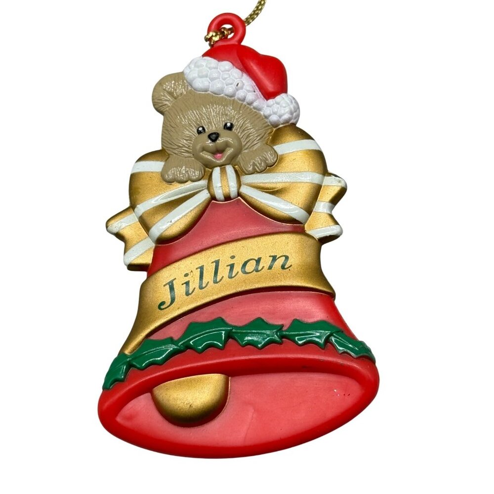 Stravina 1998 Personalized Christmas tree Ornaments Jillian Bell bear holly READ